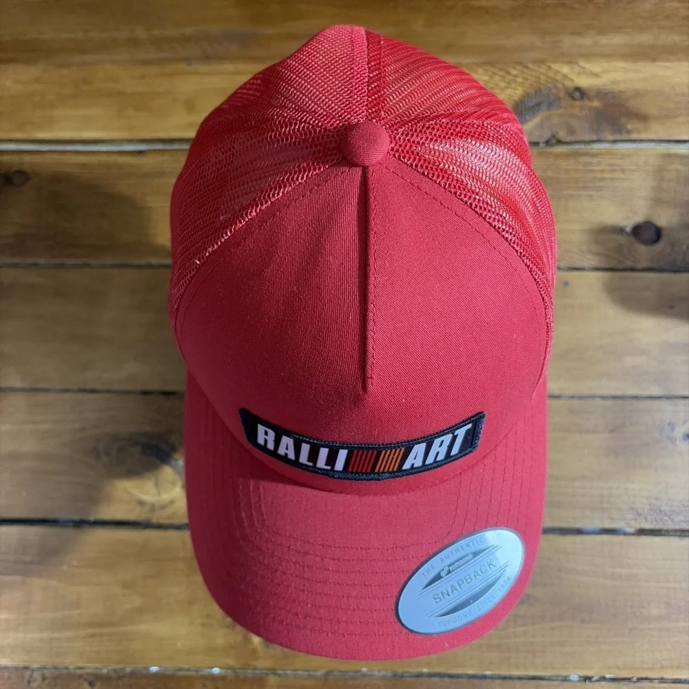 Yupoong Ralliart Trucker Hat Mens OSFA Red Mitsubishi‎ Racing Snapback Cap